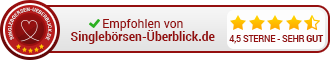 Empfohlen von Singlebörsen-Überblick.de – 4,5 Sterne